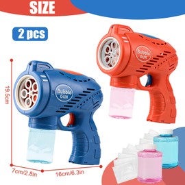 Bubble Machine, Pack of 2 Bubble Gun, Bubble Machine Gun Children, Bubble Gun Machine, Soap Bubble Gun with Bubble Solution, Children's Bubble Machine, for Summer Toys