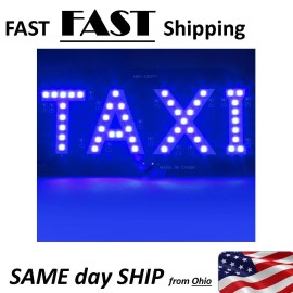 taxi sign - visual blue taxi cab LED sign