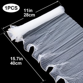 Joez Wonderful 4.37 Yards Flower Wrapping Paper Gold Edge, White Bouquet Wrapping Paper, Floral Wrapping Mesh Paper for Valentines Florist Supplies Wedding Gift Packaging Christmas Decor (1pcs)