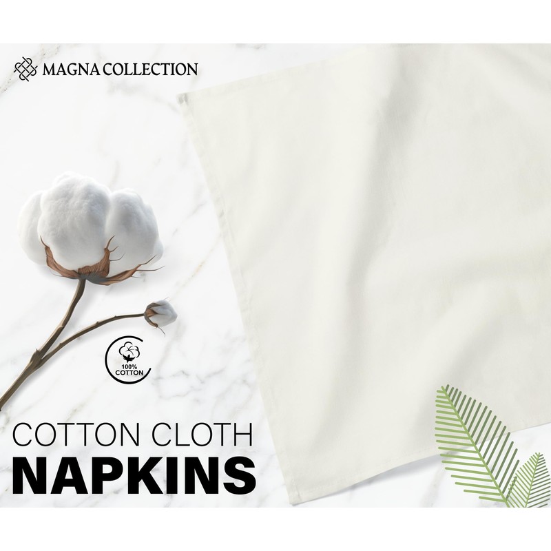 Magna Collection Cotton Cloth Napkins – Set of 12 (46cm