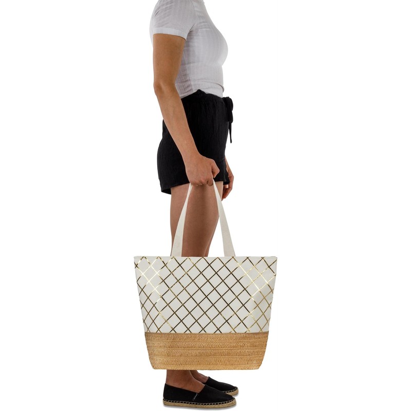 normani Large Shoulder Bag, Beach Bag, Shopper with Zip and