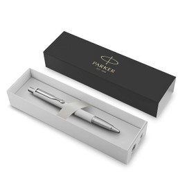 Parker Vector Ballpoint Pen | White with Chrome Trim | Medium Point Blue Ink | Gift Box