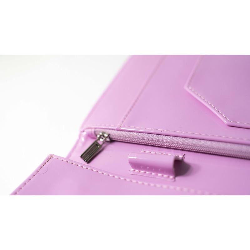 Pink Server Book with Calculator, Magnetic Wallet, Zipper Pocket, Pen