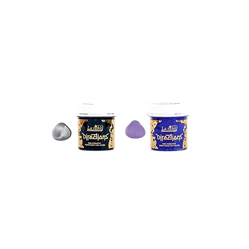 2 x La Riche Directions Semi-Permanent Hair Colour Dye Silver