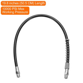 QUARKZMAN Lubricant Gun Hose 19.8 Inch 10000 PSI Spring Flex High Pressure Quick Release Replacement Hose with Coupling 1/8 Inch NPT Thread for Lubricant Gun, Black