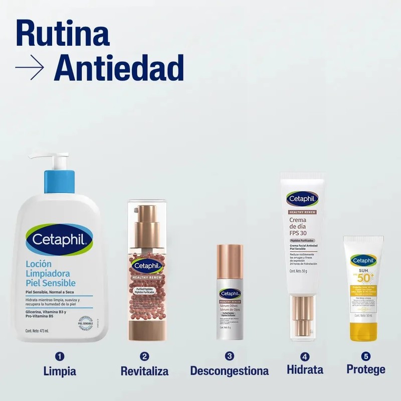 Cetaphil Healthy Renew Crema Noche Péptidos Antiedad 50 g