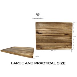 Acacia Wood Rectangular Cutting Board, Made in Vietnam 15.75 x 11.8 x 0.8 Inch