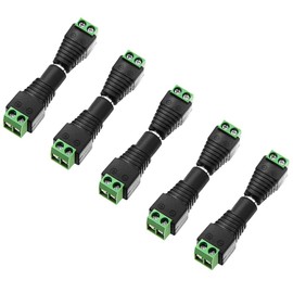 ALITOVE 5 Pairs DC Power Cable Jack Adapter Connector Male Female Plug 5.5x2.1mm for 12V 24V 5050 2835 5630 LED Strip, CCTV Camera, AC to DC Switch Power Supply Adapter