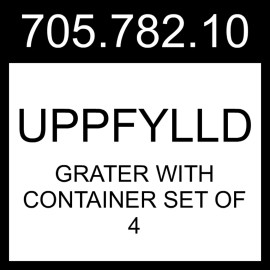 IKEA UPPFYLLD Grater With Container Set Of 4 Mixed Colors  705.782.10