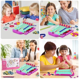 Manualidades para niños,Kit para hacer pulseras de la amistad para niñas,Kit para hacer regalos para niños,Kit de actividades de viaje para regalos de cumpleaños para niños (Verde)