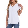 WIHOLL Womens Summer Basic Tops Business Casual Loose Fit V