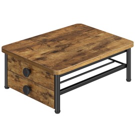 YATINEY Coffee Pod Drawer Holder, 56 Pods Capacity, 2-Tier Coffee Maker Stand for K Cup, Small Desktop Storage Rack, for Home Office, Kitchen, Living Room, Cafe, Rustic Brown KH28BRY1