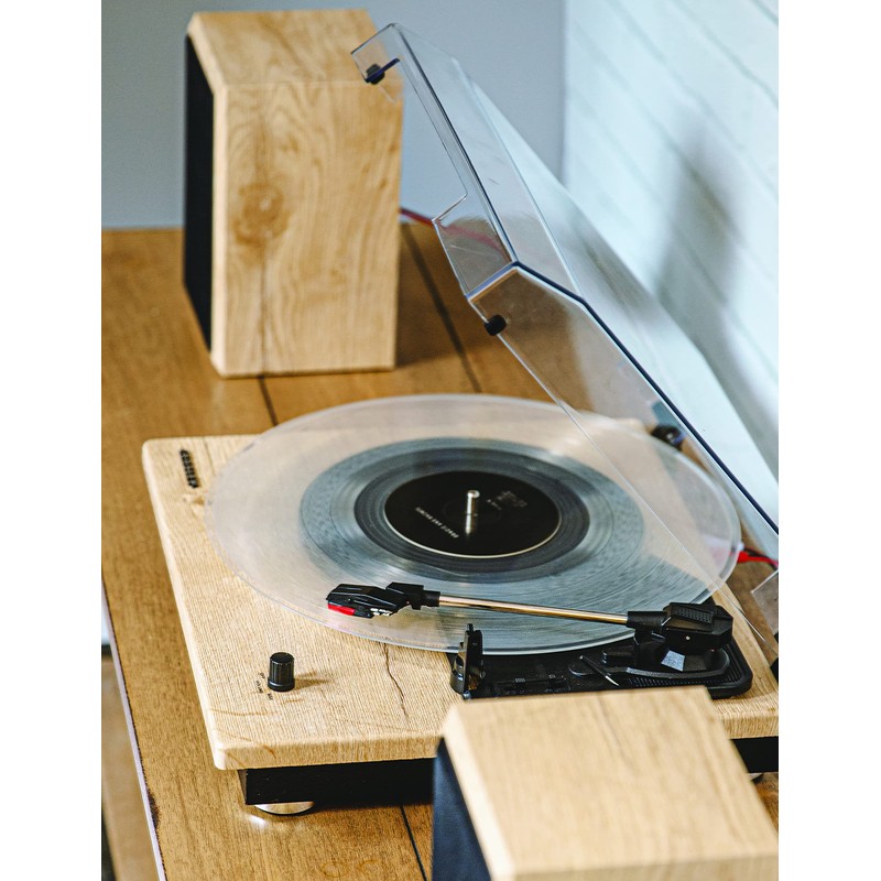 Crosley CR6043A-NA Brio Bluetooth Turntable Shelf System with Included Speakers,