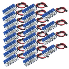 PROTOW 20-Pack CR17335SE-R 3V Q6BAT PLC 3V 1800mAh Lithium Battery with Plug for Mitsubishi Q25PRHCPU Q170HBATC QNS FANUC System