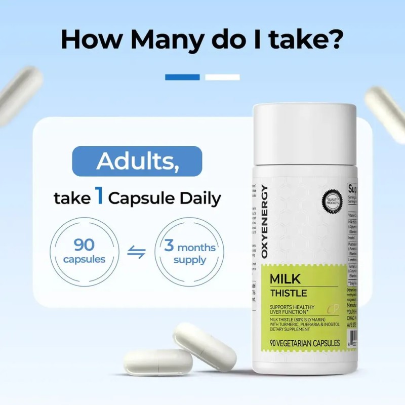 Oxyenergy Silymarin Milk Thistle. Con Vitaminas. Sin Sabor