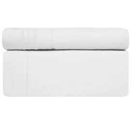 Sweet Home Collection 1800 Thread Count Bed Set Egyptian Quality Brushed Microfiber 5 Piece Deep Pocket Sheets, Split King, White