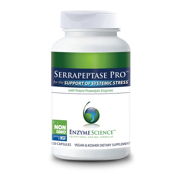 Enzyme Science Serrapeptase Pro, 120 Capsules - Serratiopeptidase Supplement for