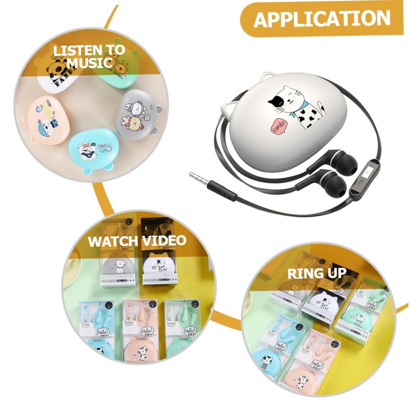 Gadpiparty Ear Wired Earbuds with Microphone Control Adorable Design for