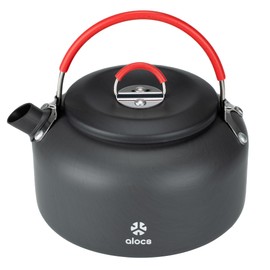 ALOCS 0.8L Camping Kettle, Ultra-lightweight Camp Kettle, Hard Anodized, Direct Fire Compatible, Hiking, Aluminum, Camping Gear, Mountain Climbing Kettle, Camping, Easy to Carry, Comes with Storage