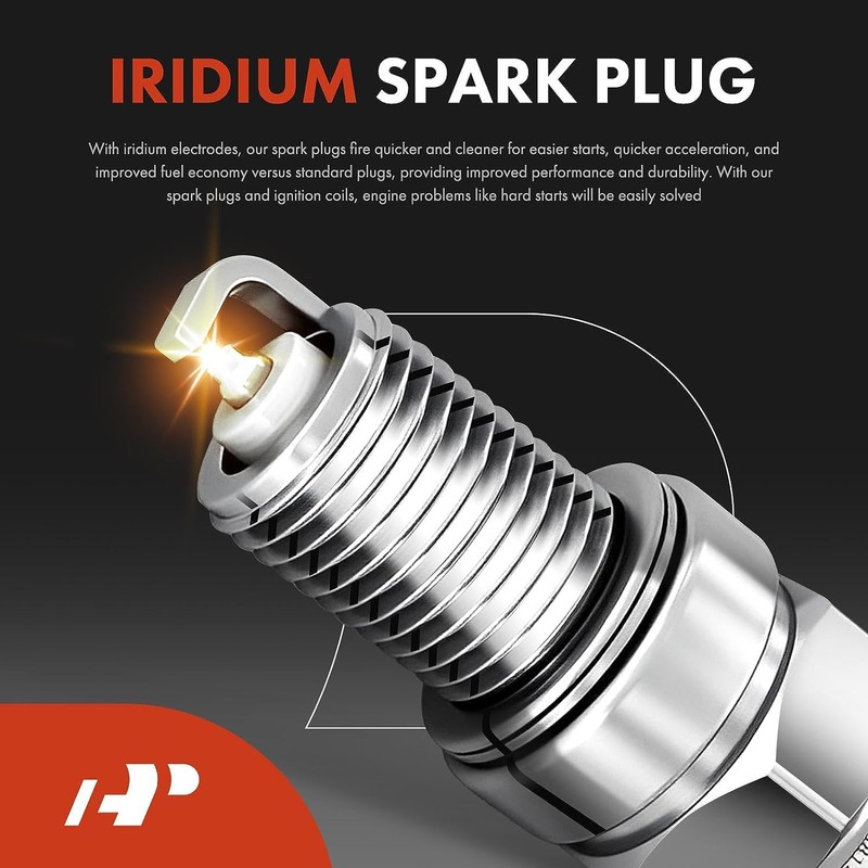 A-Premium Set of 6 (Red) Ignition Coil Pack and Iridium