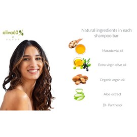 Oliva60 Shampoo bar With olive, argan and macadamia oil, sulphate and paragon free, 3.5 oz (Chamomile and honey)
