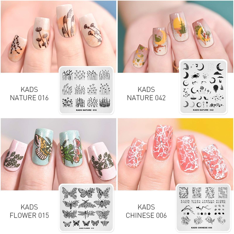 Alexnailart Nail Stamping Plates Set Nature Series Multi Pattern Image