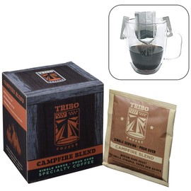 Tribo Coffee Single-Serve Portable Pour Over Drip Coffee - Campfire Blend - 10 Servings (Medium-Dark Roast)