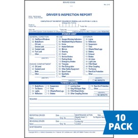 Detailed Driver's Vehicle Inspection Report 10-pk. - Book Format, 2-Ply Carbonless, Blue Ink, 5.5" x 8.5" - 31 Sets of Forms Per DVIR Book - Meet FMCSR Requirements - J. J. Keller & Associates
