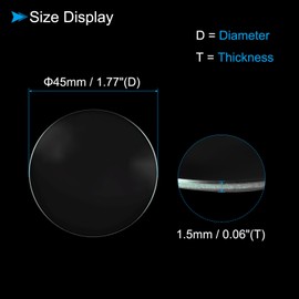 CoCud Watch Crystal Len Glass, 45mm Dia. Optical Glass Single Dome Face Crystals Replacement Lens Clear - (Applications: for Watchmaker Repair Electronic Mechanical Watch), 8-Pieces