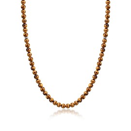 MIDDLUX Mens Necklace, Tigers Eye Necklace, Beaded Necklace for Men, Mens Jewelry Necklace