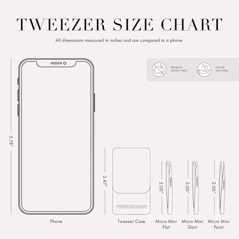 Tweezerman 트위저만 홀리그래픽 마이크로 미니 슬랜트 포인트 핀셋 세트 -