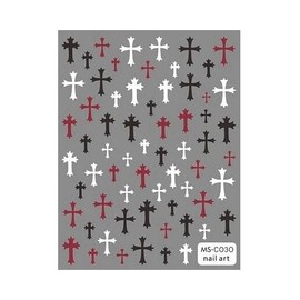 Cross Nail Stickers Cross 3D Self Adhesive Nail Decals Sticker Msc030 Nail Wraps Stickers Manicure Supplies for Women Nails Full Long Lasting Easy Apply and Remove