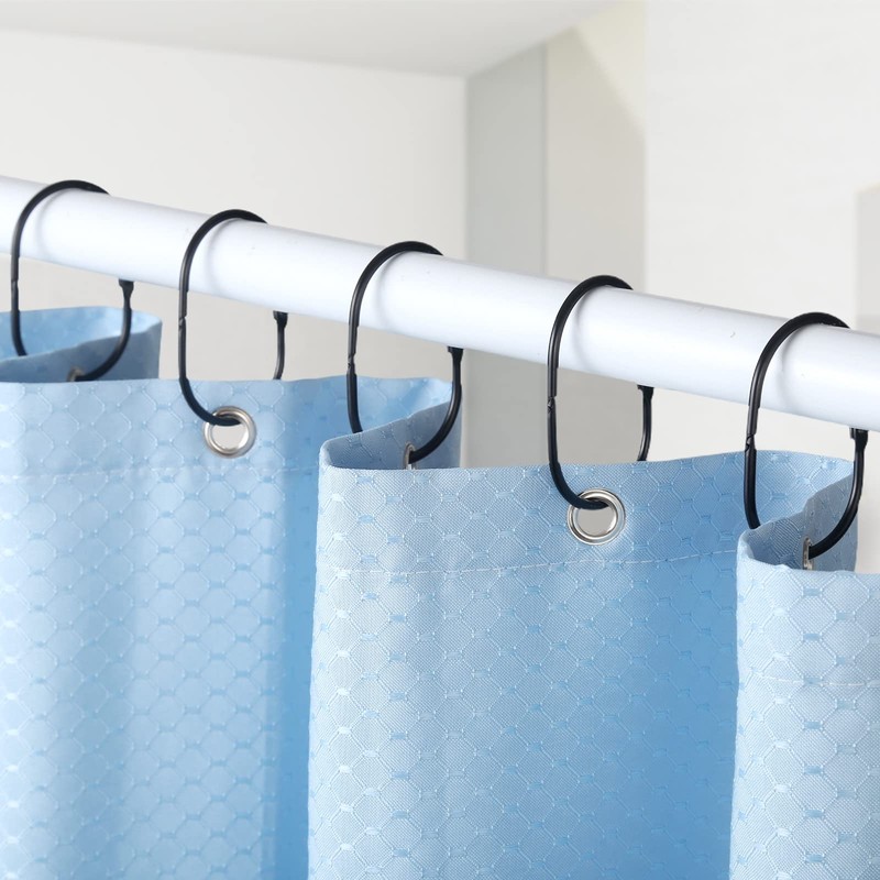 Goowin Shower Curtain Rings, 12 Pcs Shower Curtain Hooks, Oval
