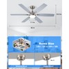 Coolwind 52 Inch Silver Ceiling Fans with Lights, Bedroom Ceiling