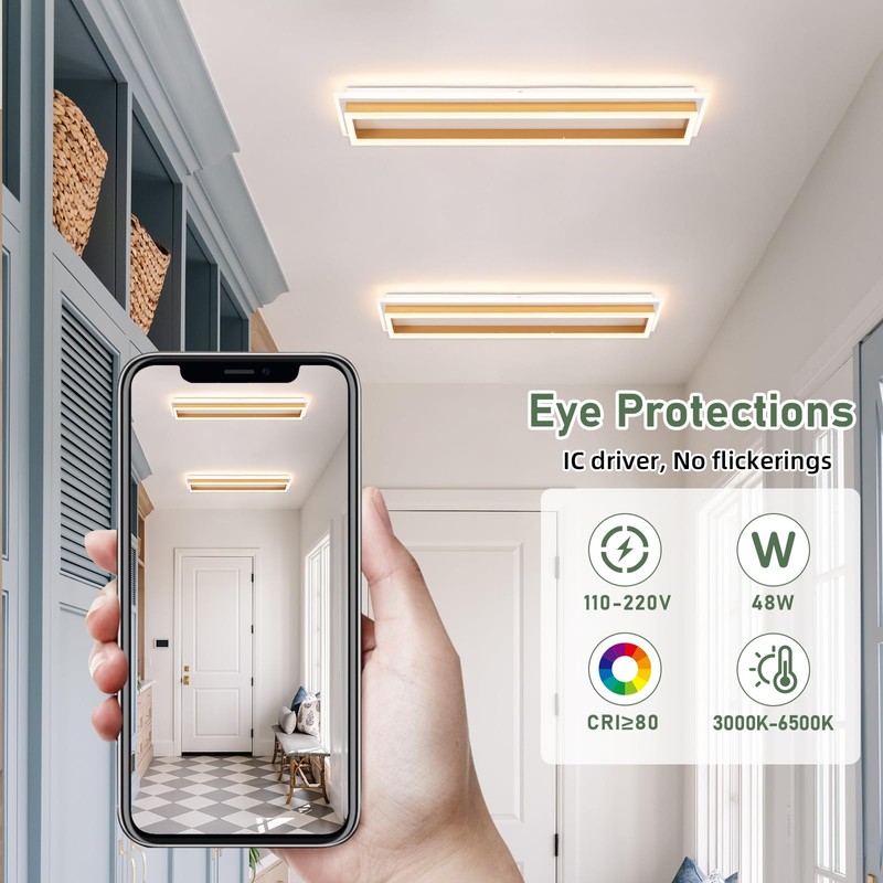 Vloitgol Dimmable Led Ceiling Light with Remote Control 31.5in Modern