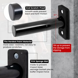 Wall Mounted Weight Plate Rack Storage, Steel Wall Mounted Weight Plate Holder Fits 2" Plates for Home Gyms, Garages, and Power Racks (Black-1pis)