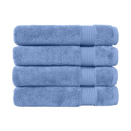 Classic Turkish Towels CTT - Premium 4 Piece Bath Towel Set, Made with 100% Turkish Cotton, Quick Drying, Highly Absorbent & Comfy Towels for Spa & Hotel | 30"x54" (Blue)