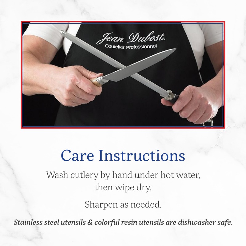 Jean Dubost Laguiole 3-Piece Cheese Knife Set, Stainless Steel Handles