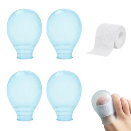 4PCS Waterproof Finger Covers and Toe Cover,Reusable Silicone Finger Protectors with Care Bandage,Waterproof Toe Cover for Swimming,Showering,Nail Soaking and Wound Protection