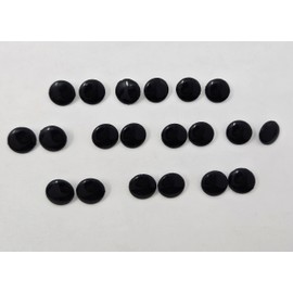 Pair of Zim's 12mm Round Black Flat Plastic Sew-On Safety Eyes for Craft Amigurumi Dolls or Puppets (Pack of 10)