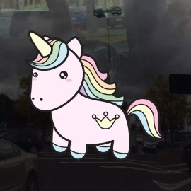 Applicable Pun Rainbow Hair Cute Unicorn - Vinyl Decal for Outdoor Use on Cars and more! 6 inch