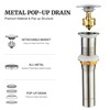 Pop up Sink Drain Stopper Without Overflow Brushed Nickel for