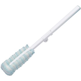 Mameita Bottle Wash Blue (Extended) Width 3.5 cm x Depth 3 cm x Height 28.2 cm Mini Bottle Wash Compact Storage Foaming Net Sponge KB-827
