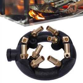 MUSESPANI 10 Tips Jet Burner Natural Gas Propane Jet Burner Round Brass Nozzle Jet Burner Kitchen Stove Burner with 10 Head for Fryer Boiler Wok Home Hotel Restaurant (10 Tips)