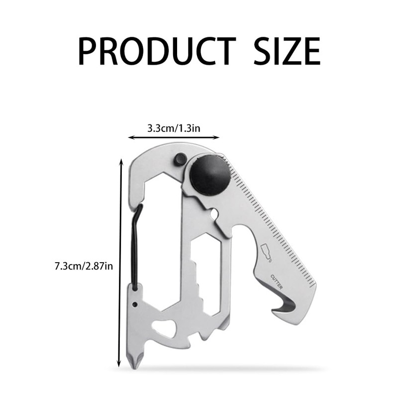9-in-1 Keychain Multi-Tool - Portable Stainless Steel Pocket Tool with