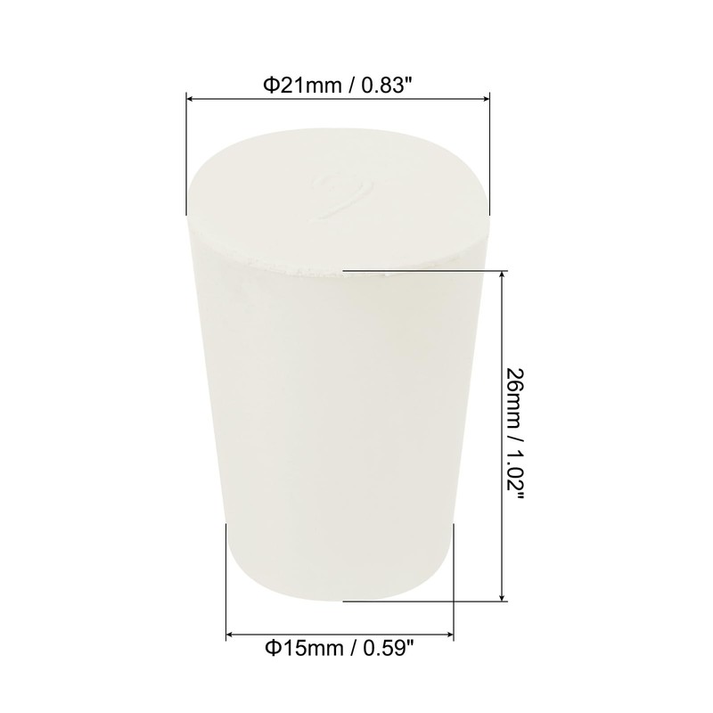 sourcing map Rubber Tapered Plug 15mm to 21mm Solid Test