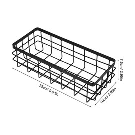 PACKOVE Black Wire Basket Metal Wire Basket Wire Shower Basket Rectangular Metal Basket for Bathroom Kitchen (Small)