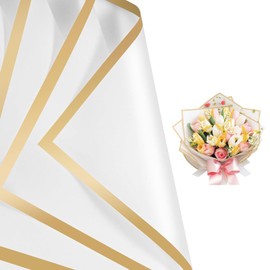 20 White Sheets Bouquet Wrapping Paper, Waterproof Flower Paper Wrapping Paper, Elegant Bouquet Paper, Flower Wrapping Paper, 58 x 58 cm for Gifts, Flowers and Crafts