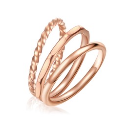 Eastside Women's Set (Ring 3) Stainless Steel Rose Gold Stainless Steel Ring Band Ring