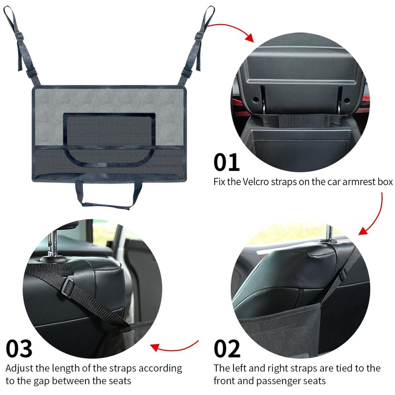 Dsoar Car Net Pocket Handbag Holder Between Seats Universal Seat